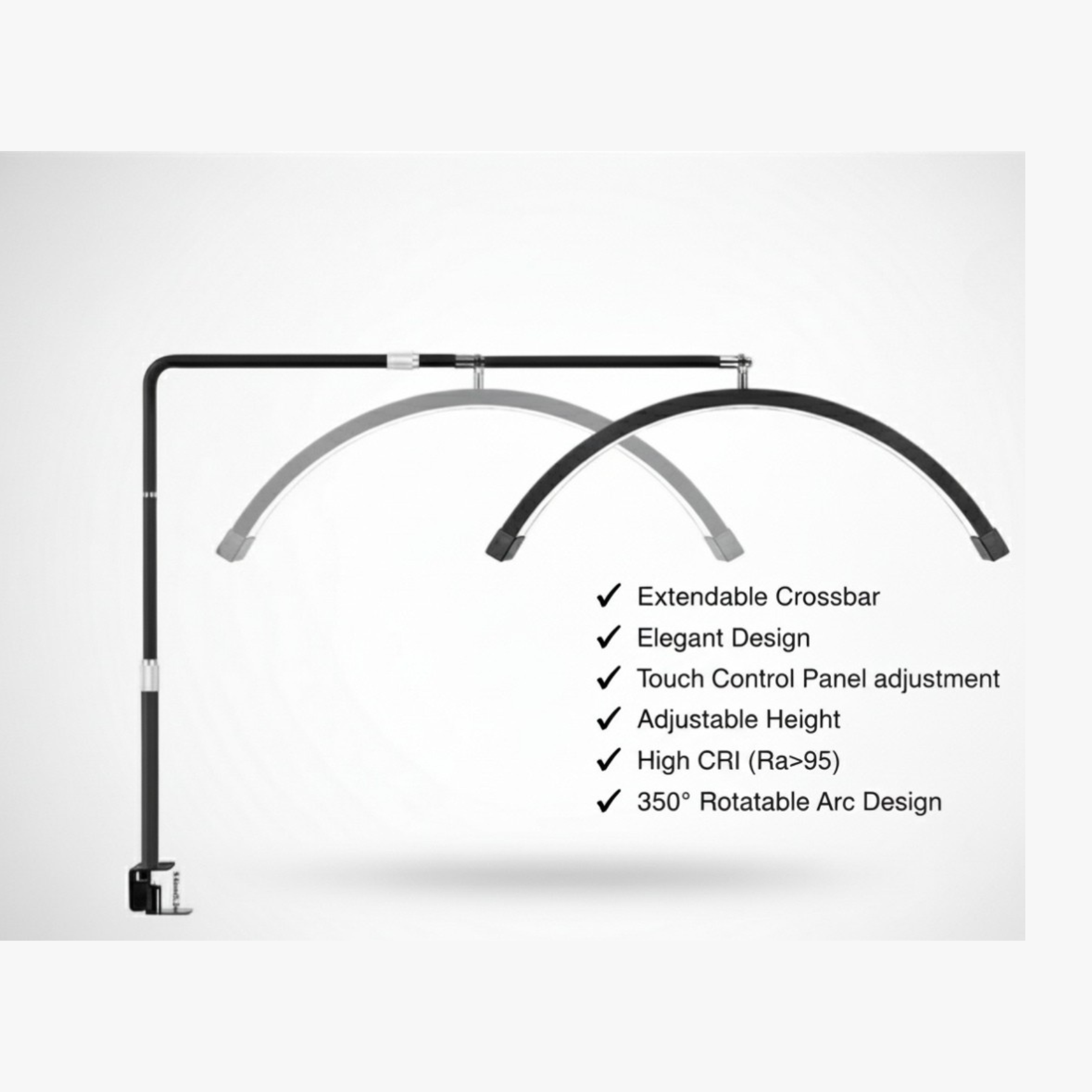 Half Moon Beauty Desk Nagellampe 25" – Klemmbefestigung, ausziehbar